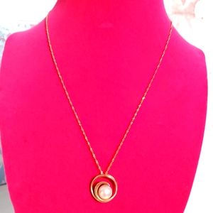 14K Rose Gold Pendant Pearl Factory Pendant Necklace
